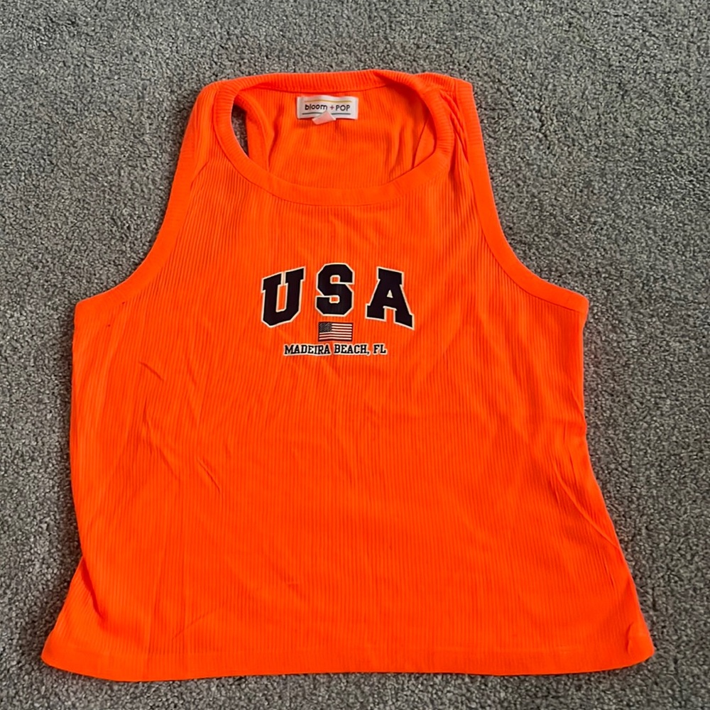 neon orange florida tank top